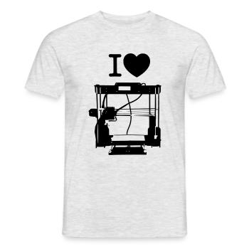 I love 3d printing - Männer T-Shirt - Grau meliert - Vorne - AI Model Male 178 dark (178cm)
