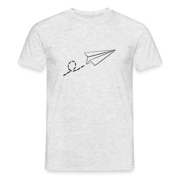 Avion en papier - T-shirt homme - gris chiné - Devant - AI Model Male 178 dark (178cm)