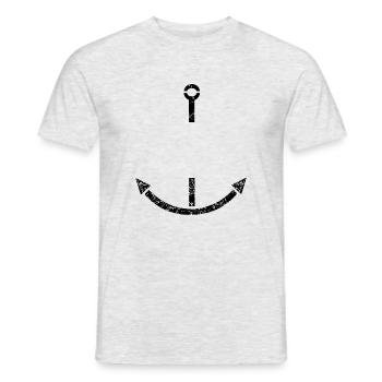 Anker Mit Textaussparung - Black - Männer T-Shirt - Grau meliert - Vorne - AI Model Male 178 dark (178cm)