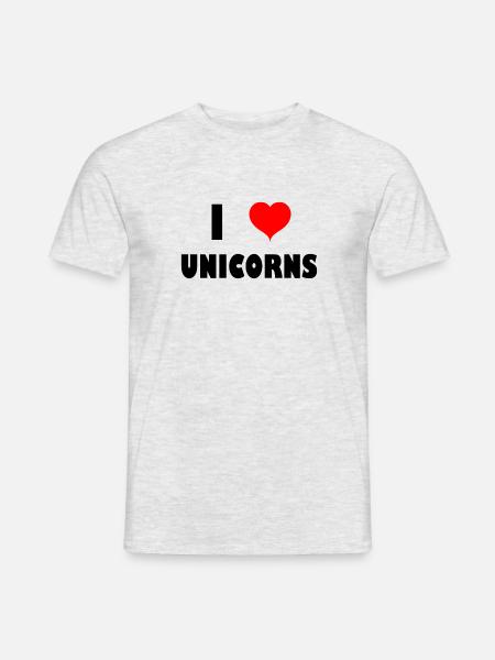 J'aime les licornes Licorne Licorne Licorne - T-shirt homme - gris chiné
