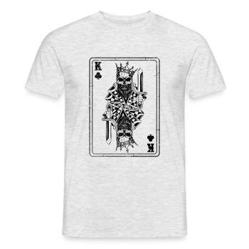 Cross King Playing Card Vintage Partner Look - Men's T-Shirt - heather grey - Front - AI Model Male 178 dark (178cm)