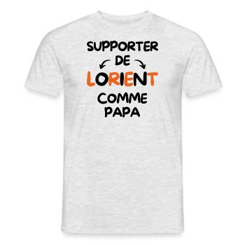 Supporter de Lorient comme papa - T-shirt homme - gris chiné - Devant - AI Model Male 178 dark (178cm)