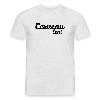 Cerveau lent - T-shirt homme - gris chiné - Devant - AI Model Male 178 dark (178cm)