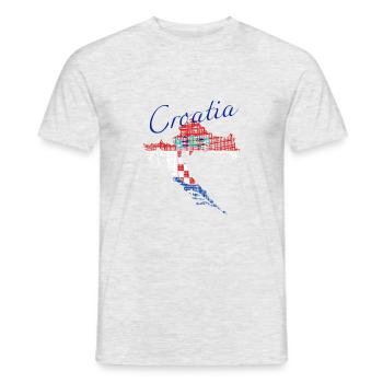 Croatia Flag - Männer T-Shirt - Grau meliert - Vorne - AI Model Male 178 dark (178cm)
