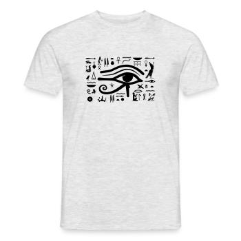 HORUS hiéroglyphes - T-shirt homme - gris chiné - Devant - AI Model Male 178 dark (178cm)