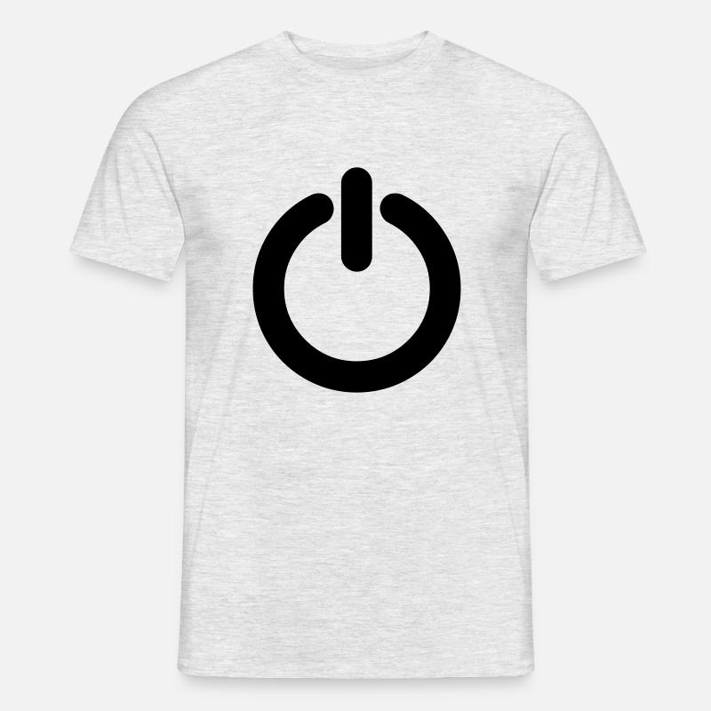 OnOff Powerbutton States On Off - Männer T-Shirt - Grau meliert