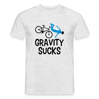 graviti sucks gravity front over fallen fahrr - Men's T-Shirt - heather grey - Front - AI Model Male 178 dark (178cm)