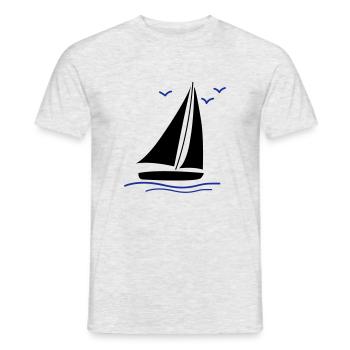 voilier 02 - T-shirt homme - gris chiné - Devant - AI Model Male 178 dark (178cm)