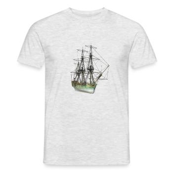Segelschiff aus dem 18. Jahrhundert - Männer T-Shirt - Grau meliert - Vorne - AI Model Male 178 dark (178cm)