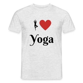 I Love Yoga - Männer T-Shirt - Grau meliert - Vorne - AI Model Male 178 dark (178cm)