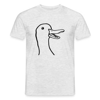 Comic Kopf süße Gans - Männer T-Shirt - Grau meliert - Vorne - AI Model Male 178 dark (178cm)