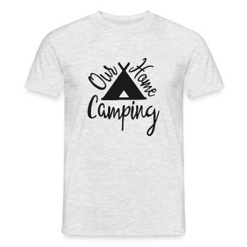 our home campnig - camping life - T-shirt homme - gris chiné - Devant - AI Model Male 178 dark (178cm)