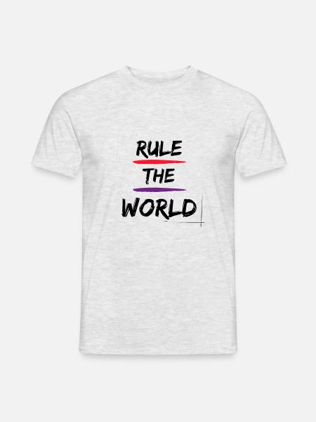 Rule the World - Männer T-Shirt - Grau meliert