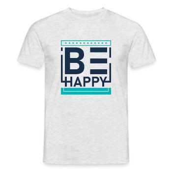 Sois heureux - T-shirt homme - gris chiné - Devant - AI Model Male 178 dark (178cm)