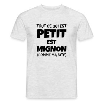 Tout ce qui est petit est mignon - T-shirt homme - gris chiné - Devant - AI Model Male 178 dark (178cm)
