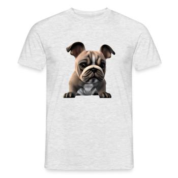 Chiens Chien bouledogue Français Chien Propriétaire - T-shirt homme - gris chiné - Devant - AI Model Male 178 dark (178cm)