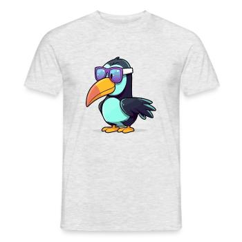 Hob le toucan - T-shirt homme - gris chiné - Devant - AI Model Male 178 dark (178cm)