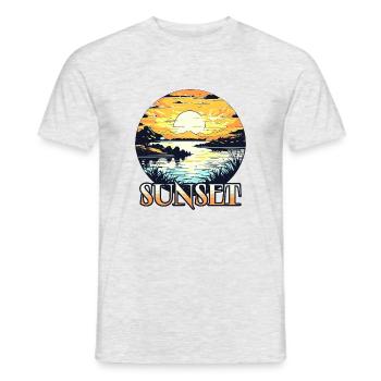 Sunset - Männer T-Shirt - Grau meliert - Vorne - AI Model Male 178 dark (178cm)