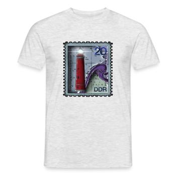 Briefmarke Leuchtturm - Männer T-Shirt - Grau meliert - Vorne - AI Model Male 178 dark (178cm)
