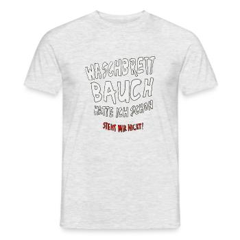 Waschbrettbauch - Männer T-Shirt - Grau meliert - Vorne - AI Model Male 178 dark (178cm)