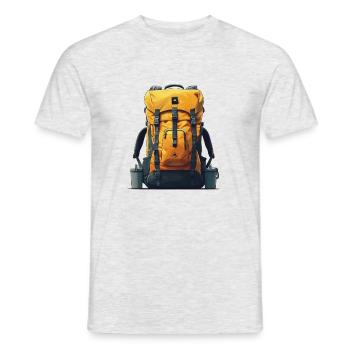 Wanderrucksack – Detaillierte Illustration - Männer T-Shirt - Grau meliert - Vorne - AI Model Male 178 dark (178cm)
