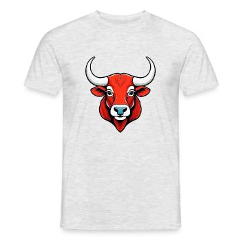Mächtiger Stiergeist - Männer T-Shirt - Grau meliert - Vorne - AI Model Male 178 dark (178cm)