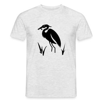 Héron - T-shirt homme - gris chiné - Devant - AI Model Male 178 dark (178cm)