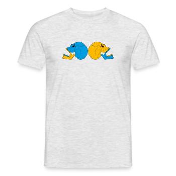 Double tête de mort colorées - T-shirt homme - gris chiné - Devant - AI Model Male 178 dark (178cm)