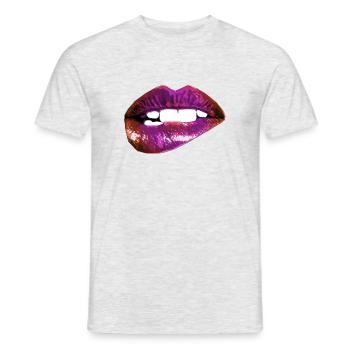 Kussmund lèvres rouges Kiss Lips Modern Graphisme Look - T-shirt homme - gris chiné - Devant - AI Model Male 178 dark (178cm)