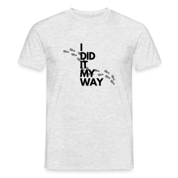 I did it my Way Footprints - Men's T-Shirt - heather grey - Front - AI Model Male 178 dark (178cm)