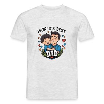 Worldś best Dad - Männer T-Shirt - Grau meliert - Vorne - AI Model Male 178 dark (178cm)