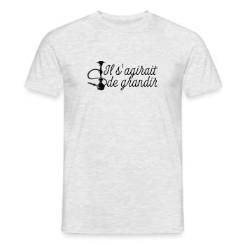 Il s'agirait de grandir HUMOUR OSS 117 🤣 - T-shirt homme - gris chiné - Devant - AI Model Male 178 dark (178cm)