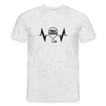 Tennis de table Heartbeat ECG Joueur de tennis de table - T-shirt homme - gris chiné - Devant - AI Model Male 178 dark (178cm)