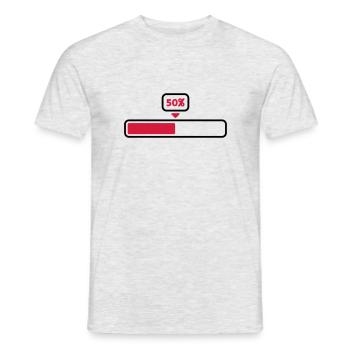 50 % - Männer T-Shirt - Grau meliert - Vorne - AI Model Male 178 dark (178cm)