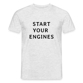 Start your engines - Männer T-Shirt - Grau meliert - Vorne - AI Model Male 178 dark (178cm)