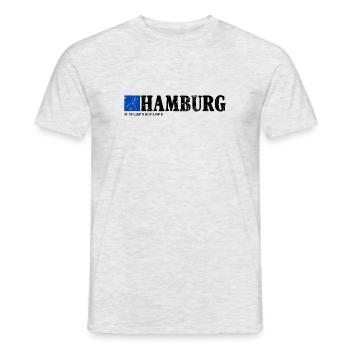 Hamburg meine Stadt im Norden, die ich liebe - Männer T-Shirt - Grau meliert - Vorne - AI Model Male 178 dark (178cm)