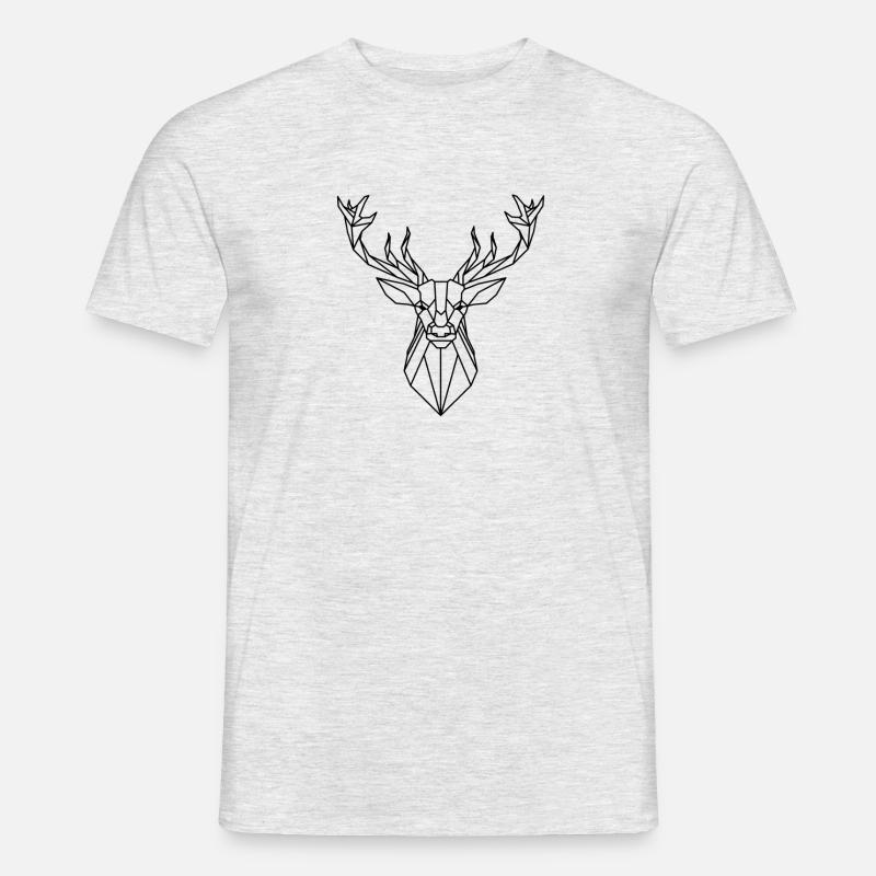 Tierkollektion: Der Hirsch - Männer T-Shirt - Grau meliert