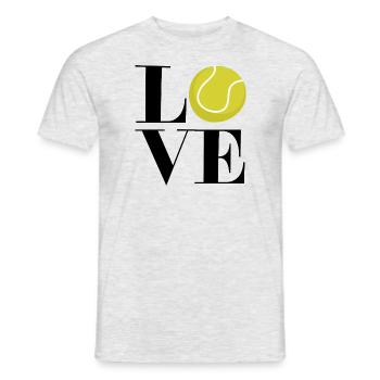 Love Tennis Ball Sport Club Verein - Men's T-Shirt - heather grey - Front - AI Model Male 178 dark (178cm)