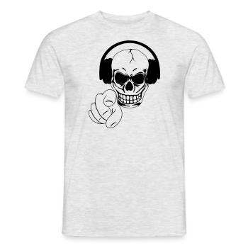 Skull - Men's T-Shirt - heather grey - Front - AI Model Male 178 dark (178cm)