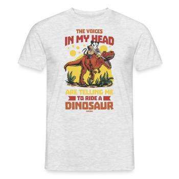 The Voices In My Head Are Telling Me To Ride A Din - Men's T-Shirt - heather grey - Front - AI Model Male 178 dark (178cm)