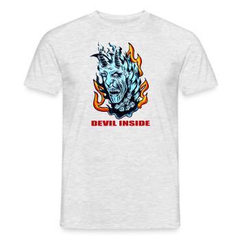 DEVIL - Männer T-Shirt - Grau meliert - Vorne - AI Model Male 178 dark (178cm)