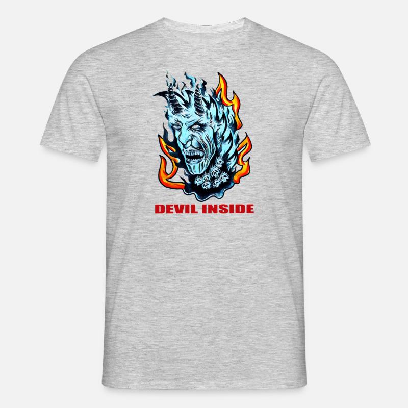 DEVIL - Männer T-Shirt - Grau meliert