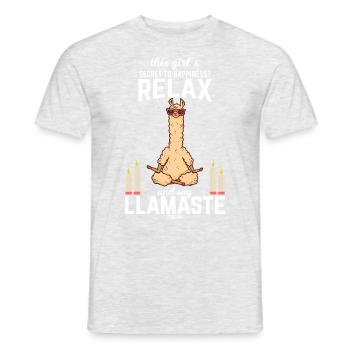 le lama méditatif se détend sans stress - T-shirt homme - gris chiné - Devant - AI Model Male 178 dark (178cm)
