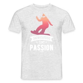 Snowboarding Is My Passion - Men's T-Shirt - heather grey - Front - AI Model Male 178 dark (178cm)