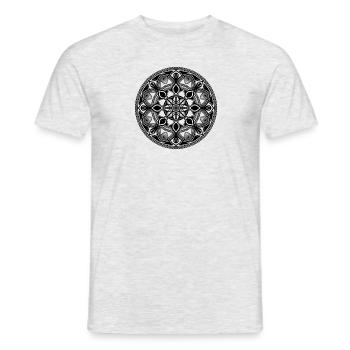 Black Mandala B119 - Men's T-Shirt - heather grey - Front - AI Model Male 178 dark (178cm)