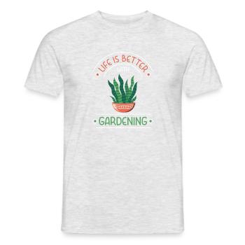 Leben mit Gartenpflanzen Naturliebhaber Gärtner - Männer T-Shirt - Grau meliert - Vorne - AI Model Male 178 dark (178cm)