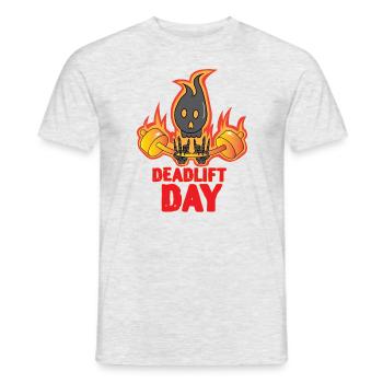 Deadlift Day Training Powerlifter Barbell Gym - Men's T-Shirt - heather grey - Front - AI Model Male 178 dark (178cm)