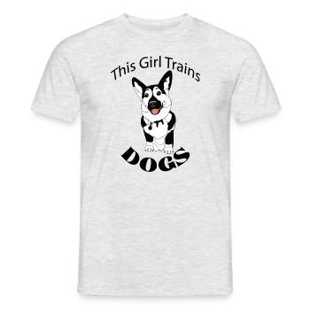 Girl Trains Dogs Professionelle - Männer T-Shirt - Grau meliert - Vorne - AI Model Male 178 dark (178cm)