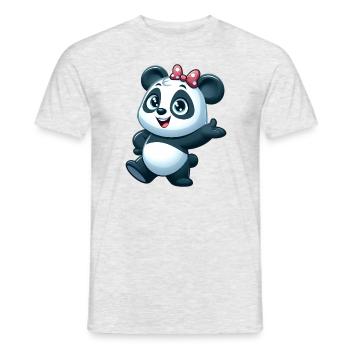 panda 5 - T-shirt homme - gris chiné - Devant - AI Model Male 178 dark (178cm)