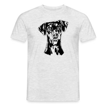 GERMAN PINSCHER Dog Dogs Wilsigns - Men's T-Shirt - heather grey - Front - AI Model Male 178 dark (178cm)